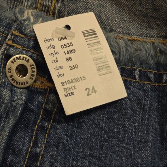 Venezia Raw Hem Cropped Wide Leg Jeans Plus Size 24 New! - Picture 6 of 8